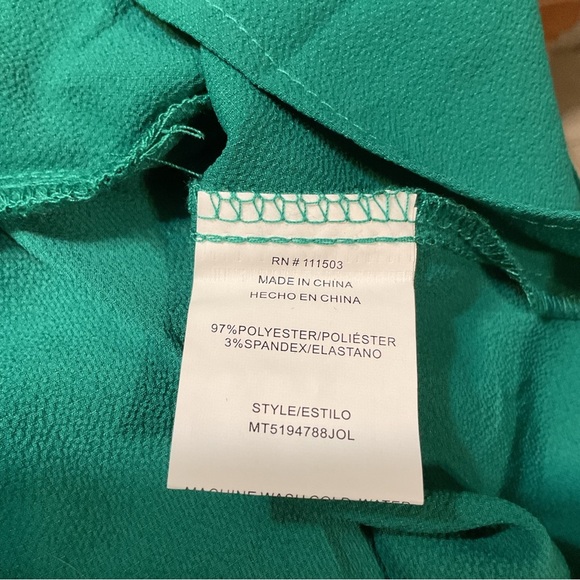 OLM Green V Neck Blouse - Picture 6 of 6